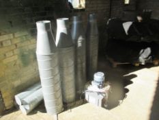 Martin Lishman grain fan with single phase electric motor c/w 4No grain pedestals with galvanised du