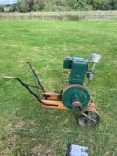 Lister petrol stationary engine on 2-wheel trolley. No VAT.
