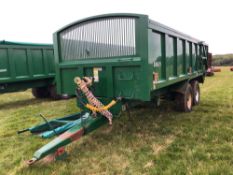 2012 Bailey 12t grain trailer, sprung drawbar, air brakes, hydraulic tailgate, grain chute, manual r