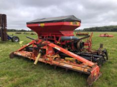 2003 Maschio Reco Tiller DM4000 4m power harrow with rear packer roll and 2000 KRM RTi 2 4m combinat