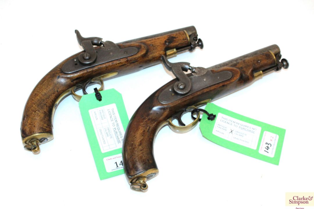 A pair of 1842 model percussion coast guard pistol - Image 1 of 21