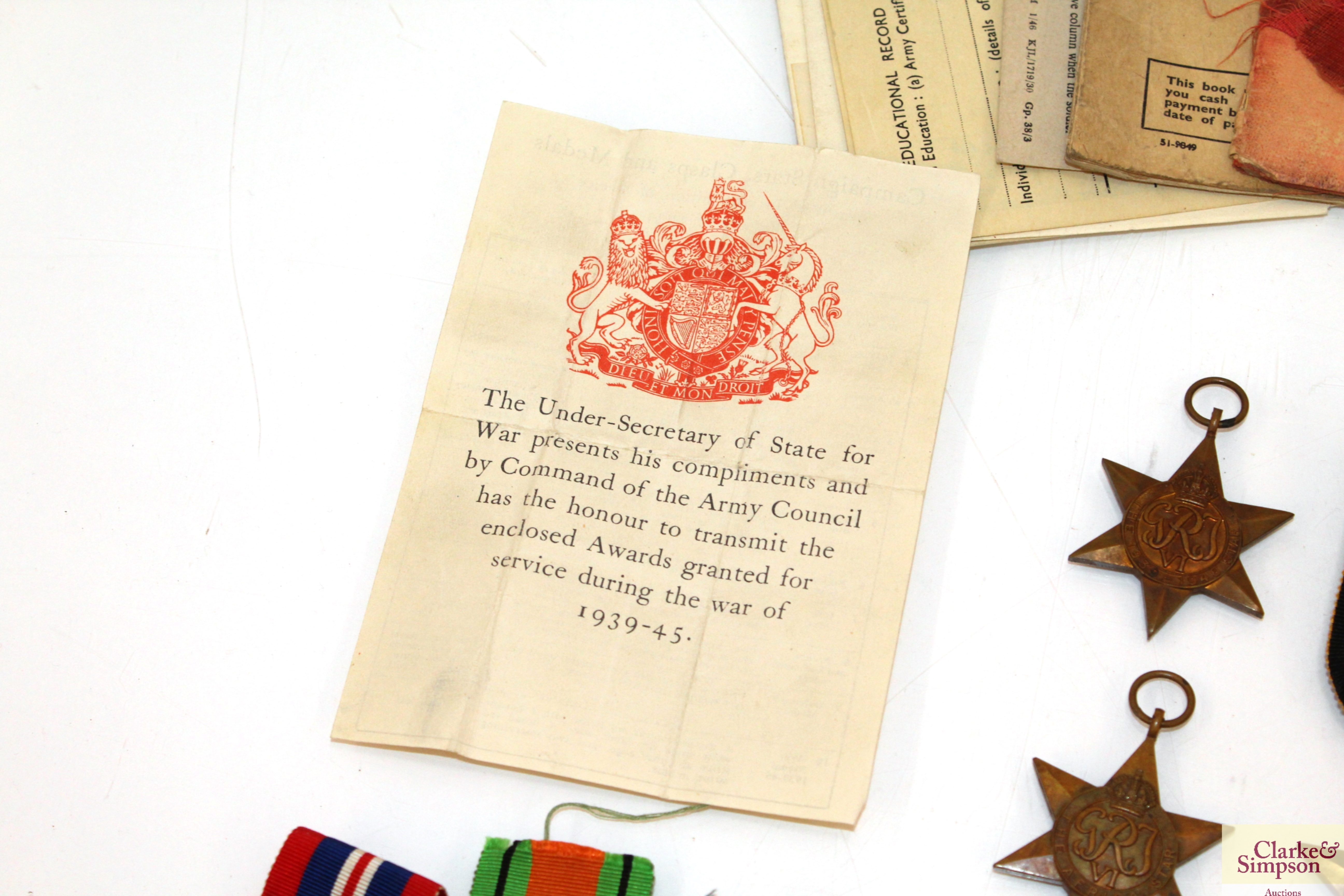 Two WWII groups of medals and ephemera relating to - Image 4 of 15