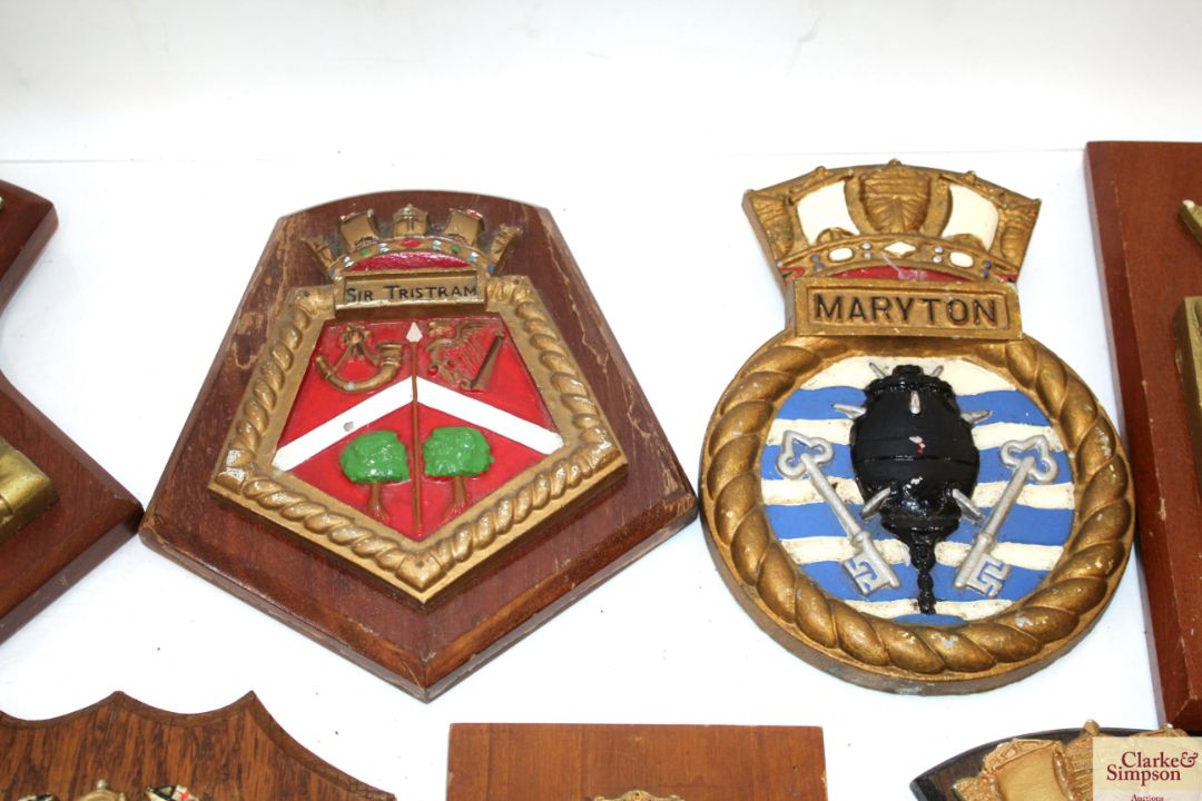 Fifteen Naval interest plaques, all but one on woo - Image 4 of 10