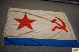 A U.S.S.R. Naval ensign flag, maker marked