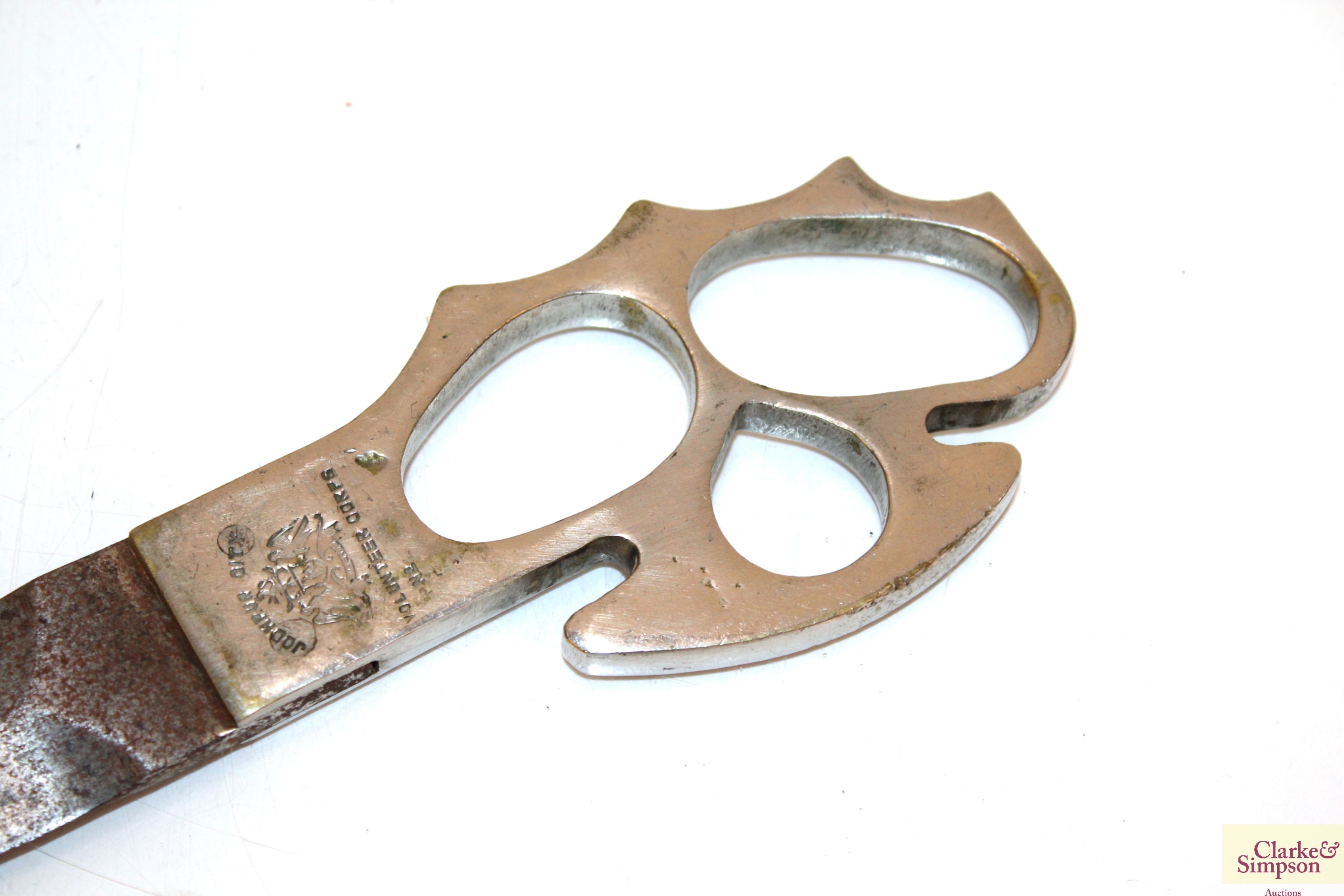A Jodhpur City Volunteer Corps Knuckleduster knife - Image 2 of 8