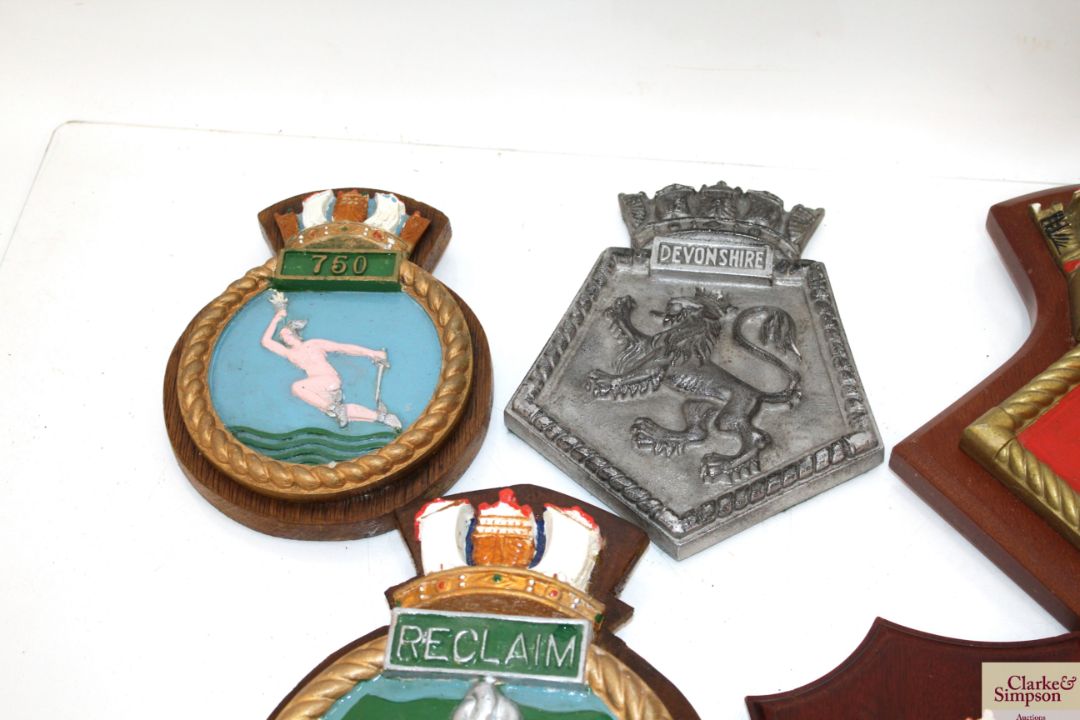 Fifteen Naval interest plaques, all but one on woo - Image 2 of 10