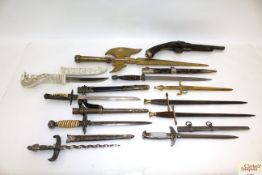 Ten various knives etc. including decorative examp