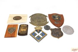 A quantity of various metal plaques etc.