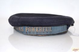 A Boer war era Naval ratings cap, with H.M.S. Pow