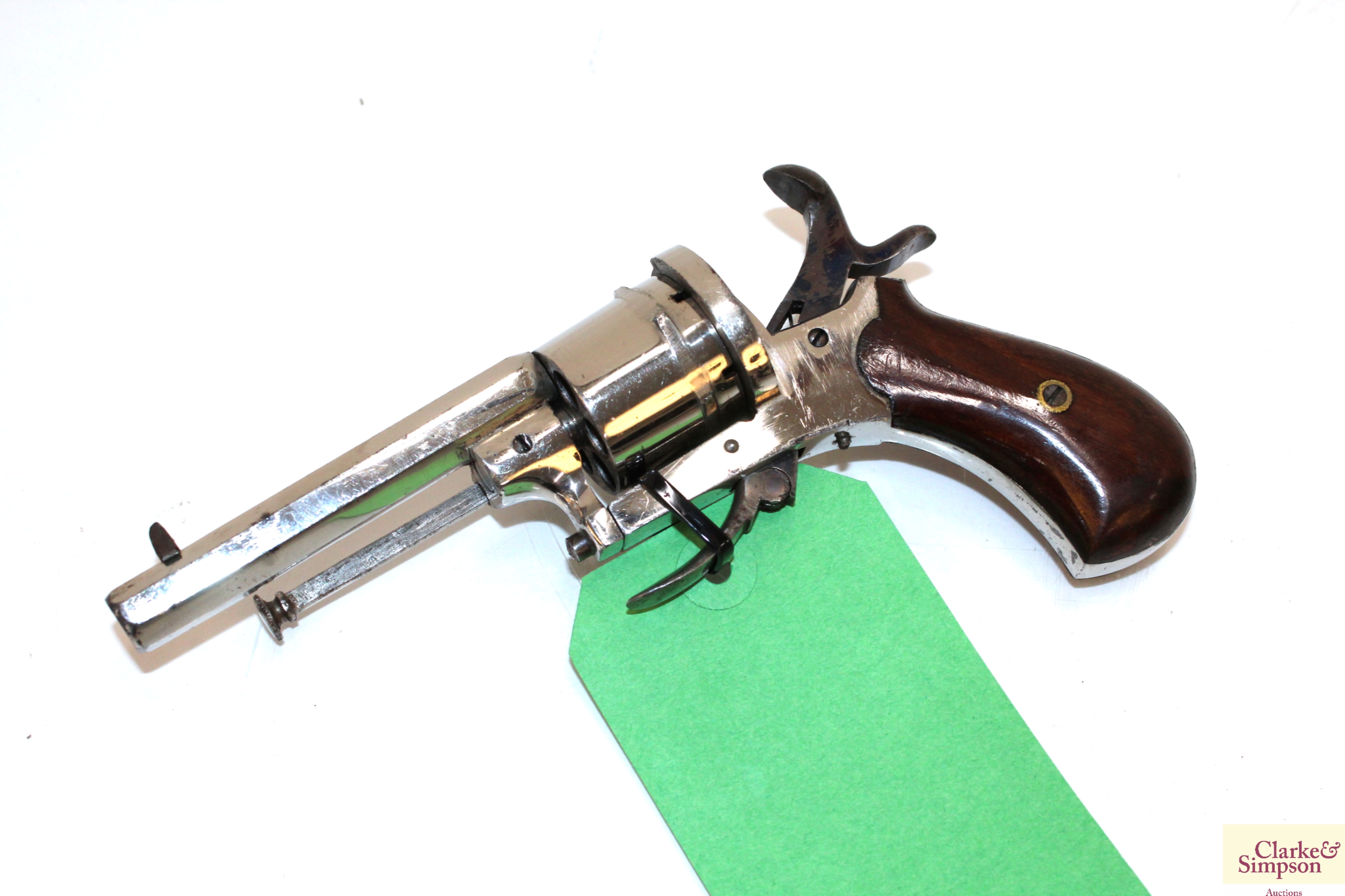 A 7mm pin fire six shot revolver, complete with al - Image 5 of 8