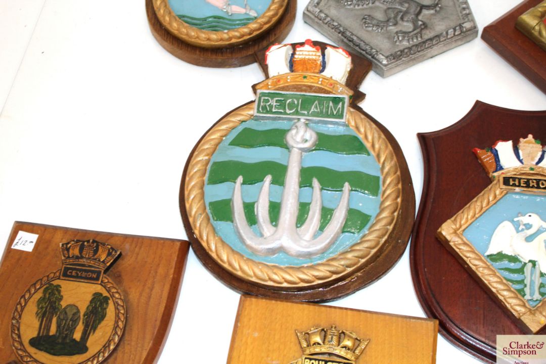 Fifteen Naval interest plaques, all but one on woo - Image 8 of 10