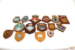 Fifteen Naval interest plaques, all but one on woo