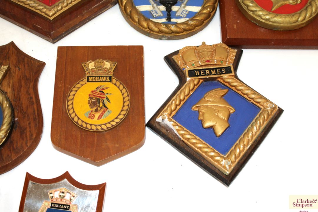 Fifteen Naval interest plaques, all but one on woo - Image 6 of 10
