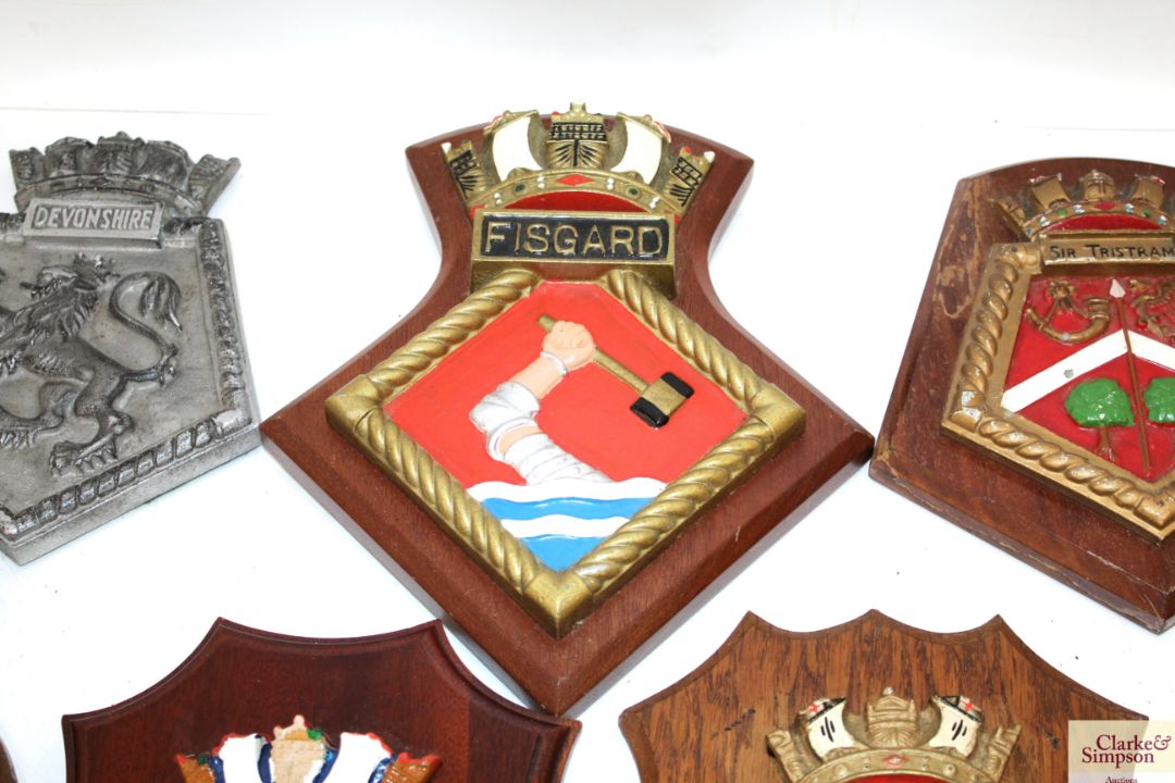 Fifteen Naval interest plaques, all but one on woo - Image 3 of 10