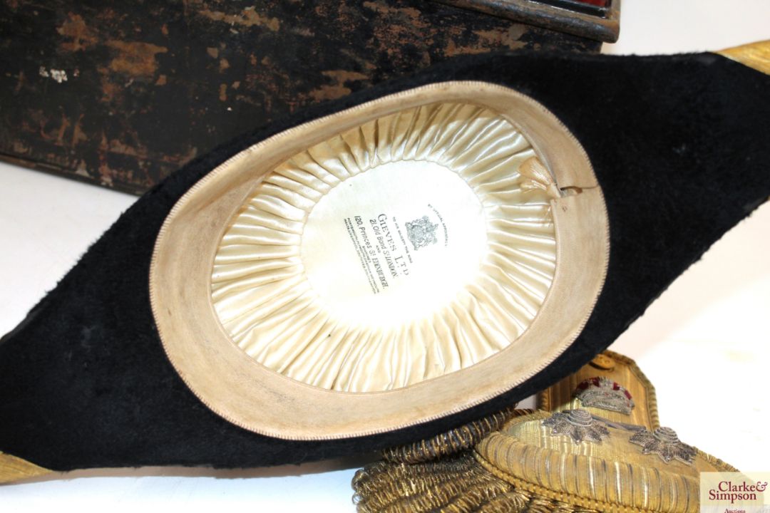An early 20th Century Naval bicorn hat by Gieves L - Image 5 of 20