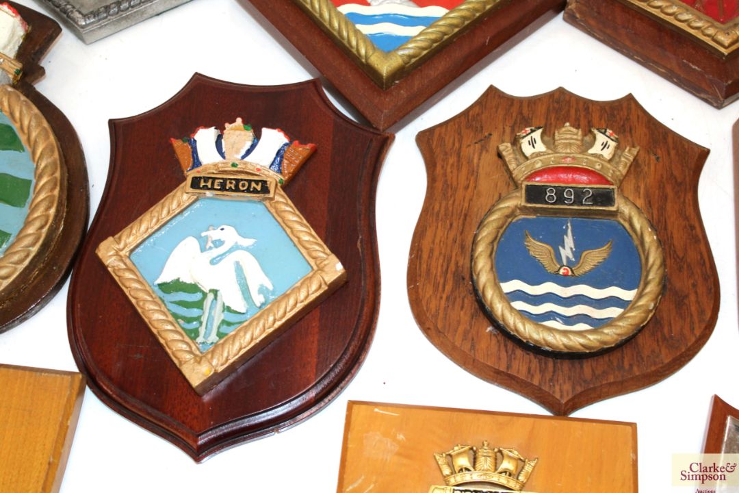 Fifteen Naval interest plaques, all but one on woo - Image 7 of 10
