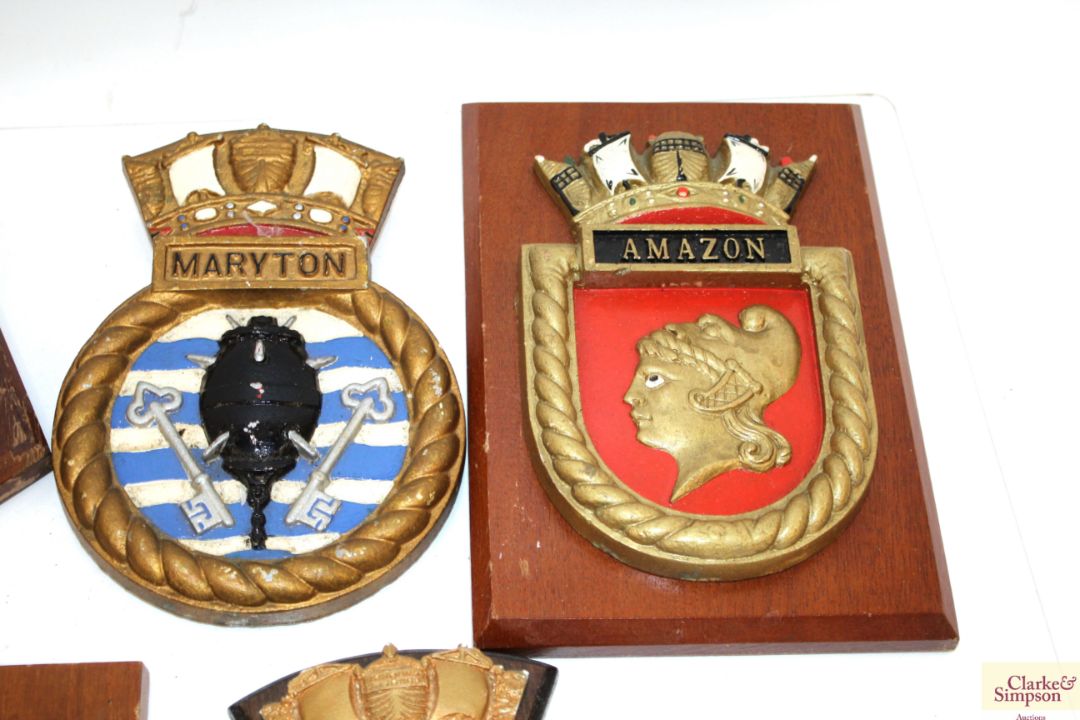 Fifteen Naval interest plaques, all but one on woo - Image 5 of 10