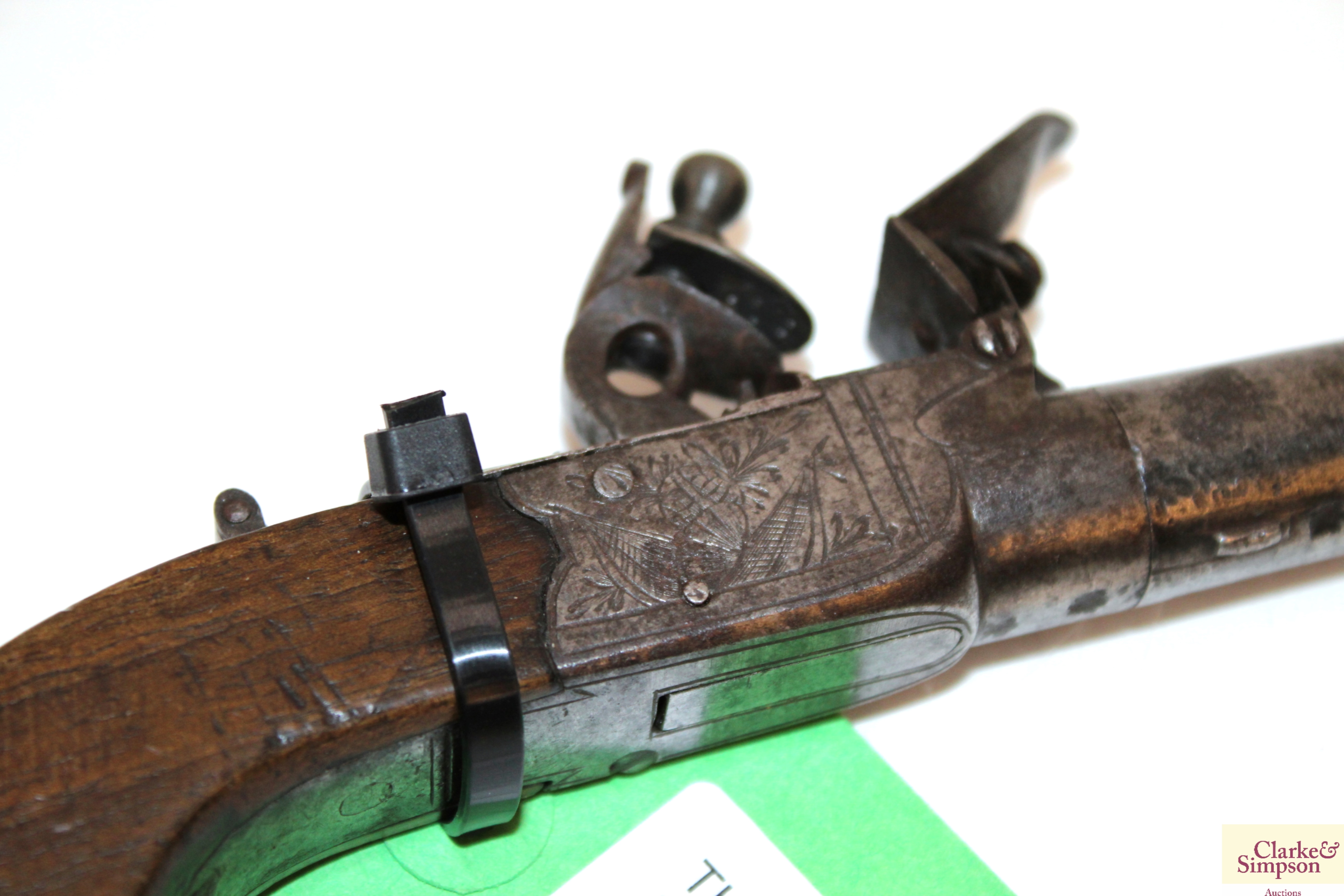 A flintlock box lock pocket pistol by Busby 1½" (t - Image 3 of 8