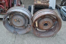 Pair of Massey Ferguson PAVT rear wheels.