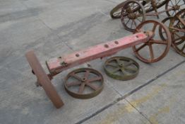 Matching set of 4x cast iron wheels (2 on axles).