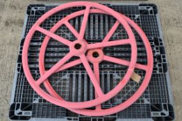 2x large diameter gate valve wheels.