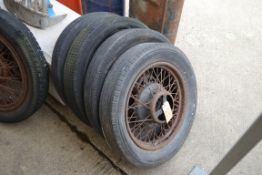 4x vintage car wire wheels.