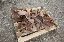 Pallet of Ferguson steerage hoe spares.