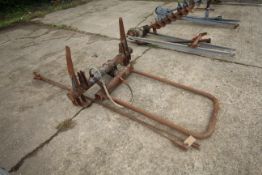 Massey Ferguson hydraulic Pallet Tippler for loader. With stabiliser bars. Badged but not stamped.