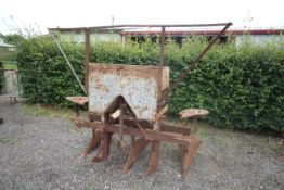 Ferguson Non-Chitted Seed Potato Planter. Model P-PE-B20. Serial number 11639. Mounted on Ridger.