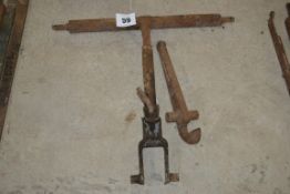T-bar and hook.