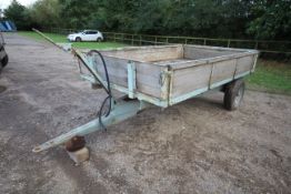 Massey Ferguson 3 Ton Tipping Trailer. Model 177. Serial number V18180. With hinged sides. Badged.