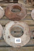 Pair of Ferguson 4.00-19 front wheel weights. Model A-TE-91.