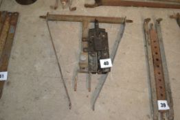 Ferguson pick-up hitch. Comprising push button T-bar, drop arms, hook and keeper.