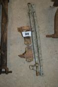 Pair of Massey Ferguson stabiliser brackets and adjustable stays.