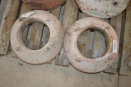 Pair of Massey Ferguson 6.00-16 front wheel weights.