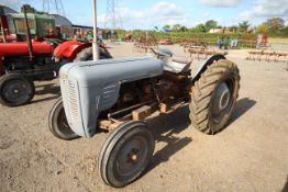 Ferguson FE35 4-cylinder diesel 2WD tractor. Serial number SDM27716. Built Thursday 25th April 1957.