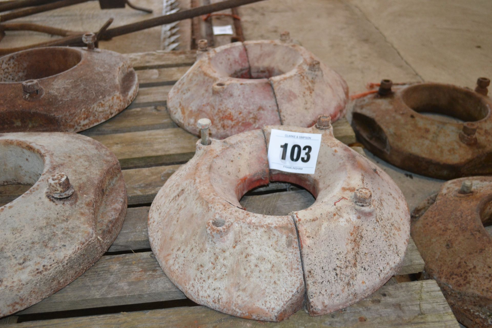 Pair of Massey Ferguson 6.00-16 inner front wheel weights. - Image 3 of 3