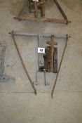 Ferguson pick-up hitch. Comprising push button T-bar, drop arms, hook and keeper.