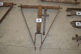 Repaired push button T-bar, drop arms and hook.