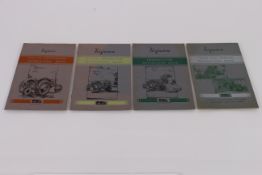 4x Ferguson implement instruction books: 60CFM Compressor, 25CFM Compressor, Hedge Cutter, Three Ton