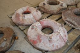 Pair of Massey Ferguson 6.00-16 inner front wheel weights.