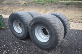4x 560/60R22.25 trailer floatation wheels and tyre