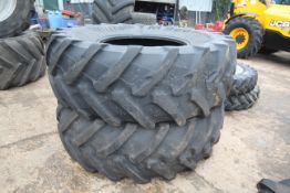 Pair of Trelleborg TM900 650/85R38 tyres. V