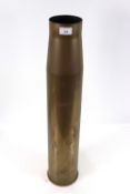 A large naval brass shell case approx. 6