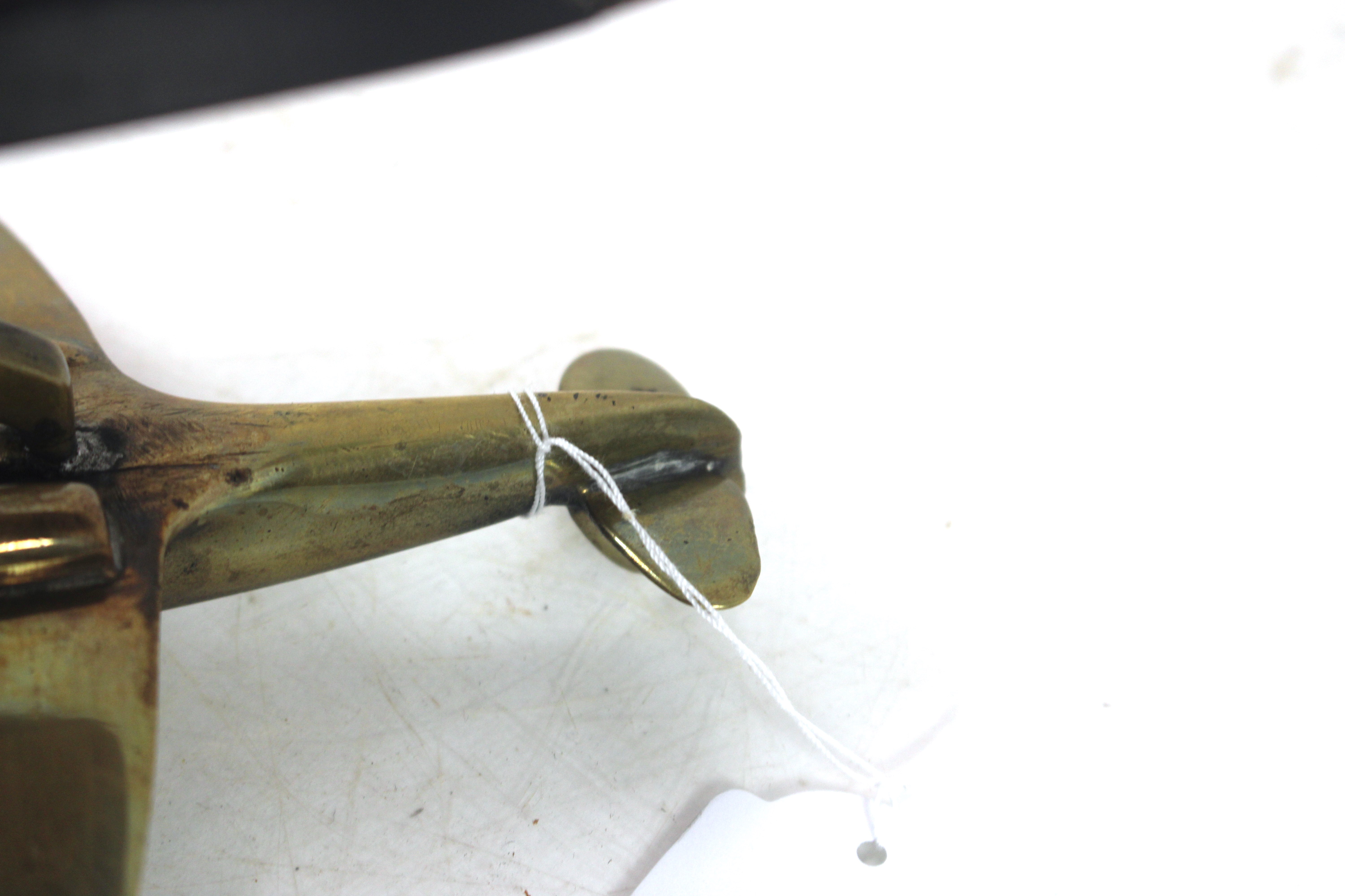 A good model brass spitfire mounted on wooden "Tea - Image 5 of 6