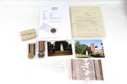 AWWI Casualty B.W.M. and Victory medal to 3822 Pte