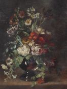 Dutch school, still life study unsigned oil on board, 28cm x 22cm contained in a pine frame