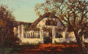 Tinus De Jongh (Dutch 1885-1942), a pair depicting mountainous landscape study probably South Africa