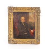 English school, circa 1810 portrait of a gentleman seated by a window, oil on canvas in original