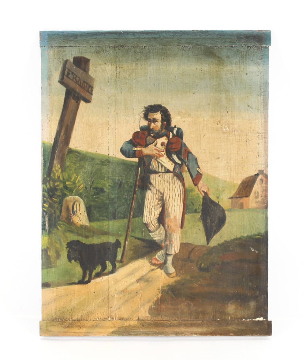 French school, early 19th Century study of an injured French soldier returning with his dog from - Image 2 of 2